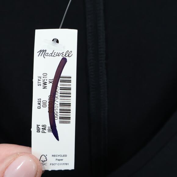 Madewell Puff Sleeve V Neck Tee Black Size XL NWT - Picture 5 of 7